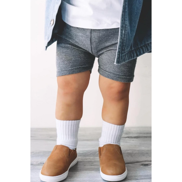 Kaymaz Penye Soket Çorap 3lü  Pudra Ekru Somon