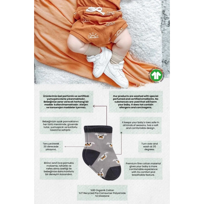 Love Dog Penye Soket Çorap 2li  Gri