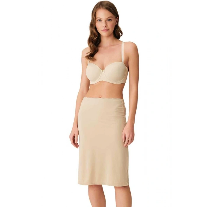 Mikropolyamid Diz Altı Uzun Etek Jüpon