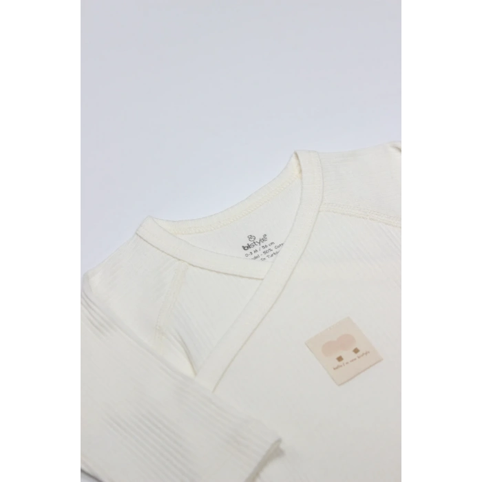 Organic Modal Flying Balloons Kruvaze Uzun Kol Body Bs17121 Ekru