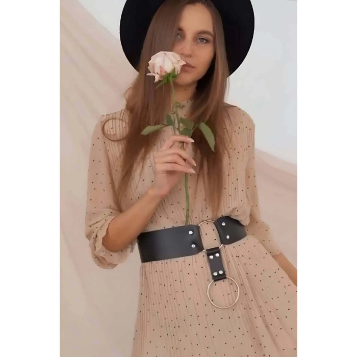 Şık Deri Kemer, Halka Detaylı Kemer - Brf610