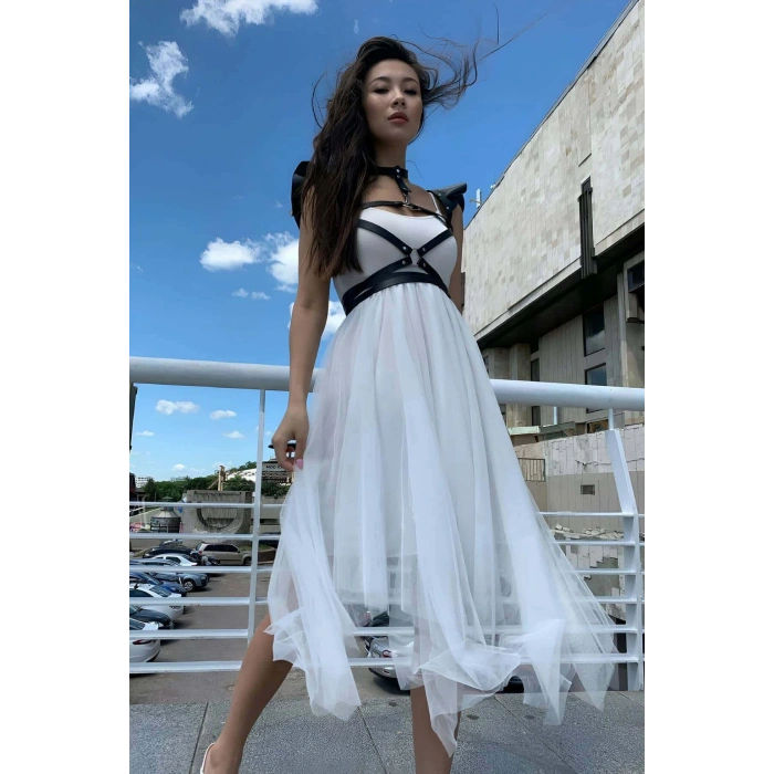 Şık Deri Seksi Göğüs Deri Harness - Brf996