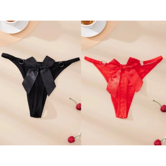 Haye Collection Fantezi Kadın 2li Fiyonklu Halkalı Tanga TG270044