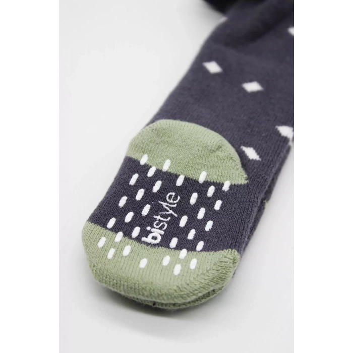 Tekli Puan Kaymaz Havlu Külotlu Çorap  Antrasit