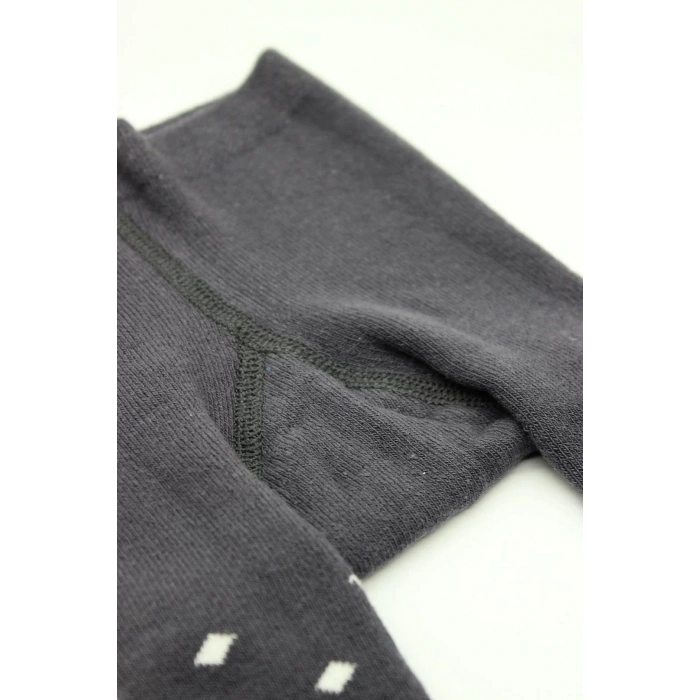 Tekli Puan Kaymaz Havlu Külotlu Çorap  Antrasit