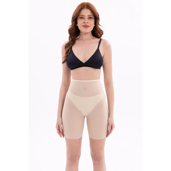 Ten  2705 Lazer Tül Toparlayıcı Paçalı Boxer Hayalet Korse