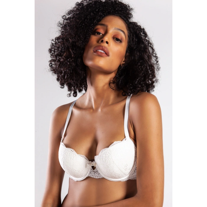 Haye Collection G.Colors Balconette Foam Push Up Bra, Ekru Konforlu ve Şık Sütyen