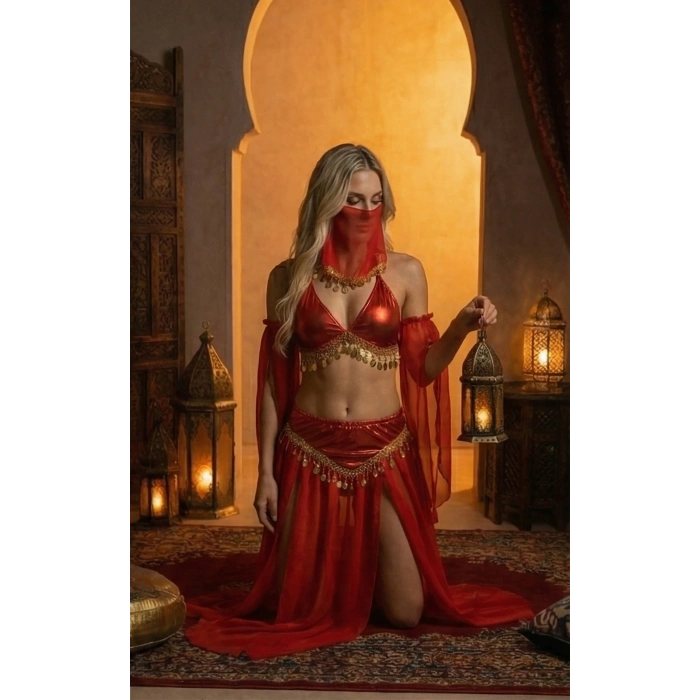 Under Moda Kadı Kaliteli Peçeli Seksi Dansöz Kostümü Erotik Çekici Çengi Fantezi Oryantal Asena Kıyafeti
