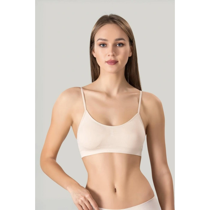 Under Moda Kadın Ince Askılı Pedli Büstiyer Yarım Atlet Sütyen 3lü Set.