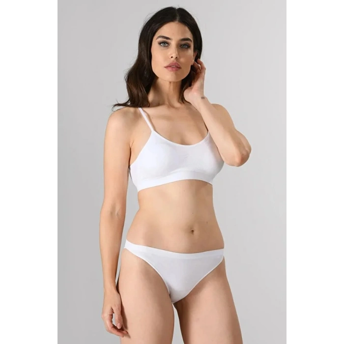 Under Moda Kadın Ince Askılı Pedli Büstiyer Yarım Atlet Sütyen 3lü Set