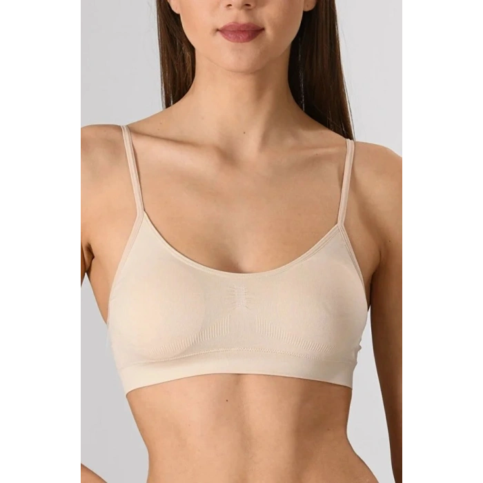 Under Moda Kadın Ince Askılı Pedli Büstiyer Yarım Atlet Sütyen 3lü Set.