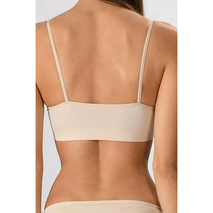Under Moda Kadın Ince Askılı Pedli Büstiyer Yarım Atlet Sütyen 3lü Set.