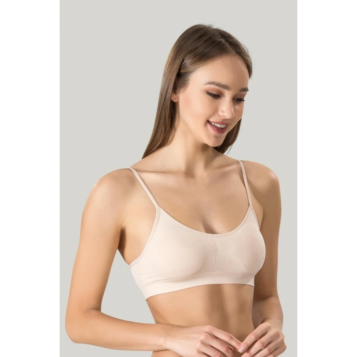 Under Moda Kadın Ince Askılı Pedli Büstiyer Yarım Atlet Sütyen 3lü Set.