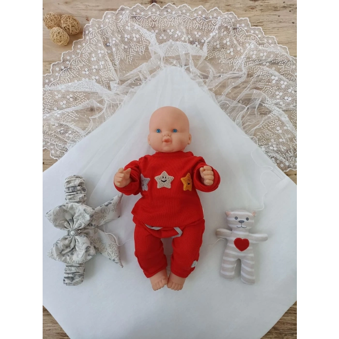 Yenidoğan Gül Sedefli Duvaklı Taş Fiyonk Erkek Bebek Kumru Kundak Bebek Battaniyesi Lacivert