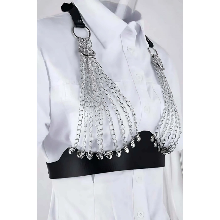 Zincirli Göğüs Seksi Harness - Brf964