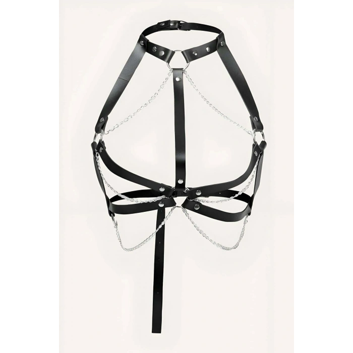 Zincirli Seksi Göğüs Harness - Brf796