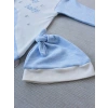 0-3 3-6 Ay Lucky Baby Nakışlı Es Çizgi Boy Şapkalı Erkek Bebek Tulumu Mavi