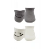 2li Sneakers Smile Penye Çorap Bs20106 Gri Ekru