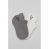 2li Sneakers Smile Penye Çorap Bs20106 Gri Ekru