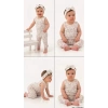 3/12 Ay Bandanalı Askılı Pamuk Bebek Takımı