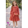 5/9 Yaş Müslin Kumaş Çantalı Çocuk Elbisesi