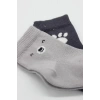 Bear Penye Soket Çorap 2li Gri