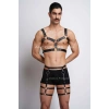 Erkek  Deri Göğüs Harness Ve Bacak Harness Takım - Brfm195