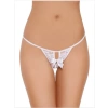 Fantezi Arkası Açık Fiyonklu Beyaz Dantel String - Tanga