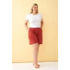 Giyim KADIN KİREMİT RENGİ RAHAT KALIP CEPLİ ŞORT