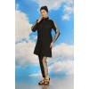 Giyim KADIN PANTOLONLU KOLU ŞERİTLİ TAM TESETTÜR MAYO SİYAH