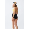 Giyim KADIN STRAPLEZ SARI YÜKSEK BEL BİKİNİ TAKIMI