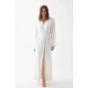Giyim KADIN UZUN EKRU PENYE SABAHLIK