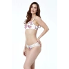 Golshan Gardenia Mini Slip, Kadın Dantelli Çiçek Baskılı Ekru Normal Bel Külot