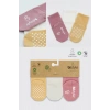 Kaymaz Penye Soket Çorap 3lü  Pudra Ekru Somon