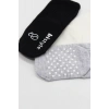 Kaymaz Penye Soket Çorap 3lü  Siyah Ekru Gri