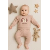 Kirpi Nakışlı % 100 Pamuk 2li Kız Bebek Takım