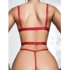 Lastik Detaylı Kırmızı Fantezi Body