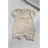 Müslin Kumaş Çiçek Nakışlı Pamuklu Kız Bebek Tulum