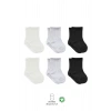 Penye Soket Çorap 6lı Ekru Gri Siyah