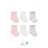 Penye Soket Çorap 6lı Pembe Ekru Gri