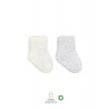 Puan Derby Penye Soket Çorap 2li  Gri Ekru