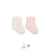 Puan Derby Penye Soket Çorap 2li  Pembe Ekru