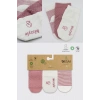 Puanlı Kaymaz Penye Soket Çorap 3lü Bs10108 Pudra