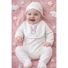 Sevimli Tavşan Desenli Kız Bebek 4’lü Tulum Seti