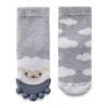 Silikon Diş Kaşıyıcılı Havlu Bebek Çorap Gri