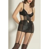 Under Moda Jartiyerli Deri Görünümlü File Fantazi Gecelik Seti,Seksi Gece İçin Özel Tasarım