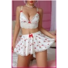 Under Moda Kadın Kirazlı Fiyonklu Seksi Kostüm