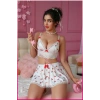 Under Moda Kadın Kirazlı Fiyonklu Seksi Kostüm