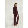 Uzun Kollu Boydan Düğmeli V Yaka Pijama Takımı