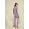 Uzun Kollu Düğmeli V Yaka Pijama Takımı